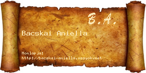 Bacskai Aniella névjegykártya